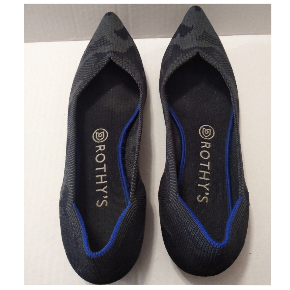 Rothy’s The Point Black/Gray Camo Retired Ballet Flats Size 8 - Picture 4 of 8
